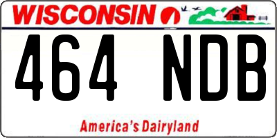 WI license plate 464NDB