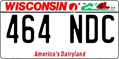 WI license plate 464NDC