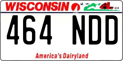 WI license plate 464NDD