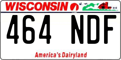 WI license plate 464NDF