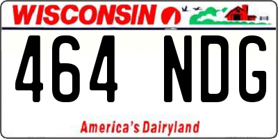 WI license plate 464NDG