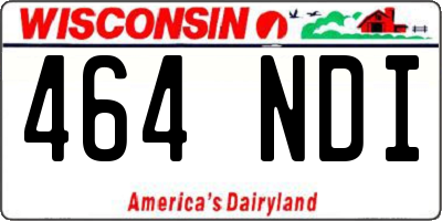 WI license plate 464NDI