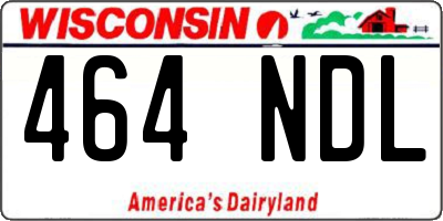 WI license plate 464NDL