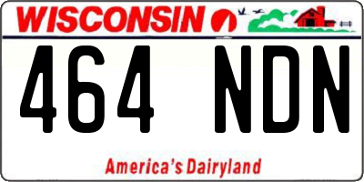 WI license plate 464NDN
