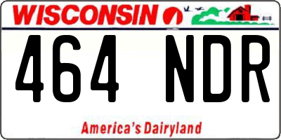 WI license plate 464NDR