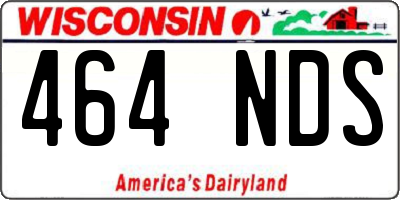 WI license plate 464NDS