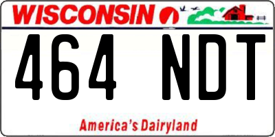 WI license plate 464NDT