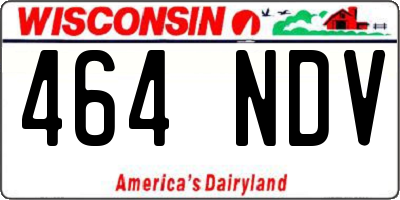 WI license plate 464NDV