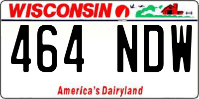 WI license plate 464NDW