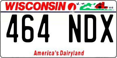 WI license plate 464NDX