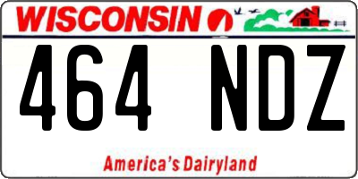 WI license plate 464NDZ