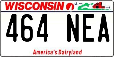 WI license plate 464NEA