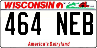 WI license plate 464NEB