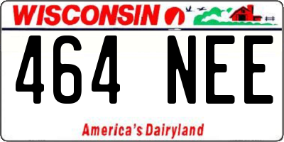 WI license plate 464NEE