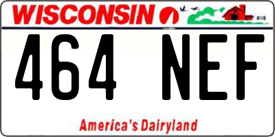WI license plate 464NEF