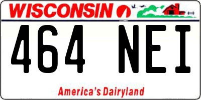 WI license plate 464NEI