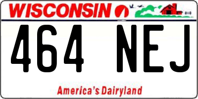 WI license plate 464NEJ
