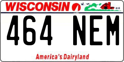 WI license plate 464NEM