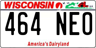 WI license plate 464NEO