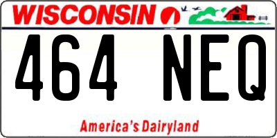 WI license plate 464NEQ