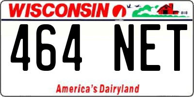 WI license plate 464NET