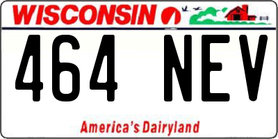 WI license plate 464NEV