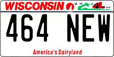 WI license plate 464NEW
