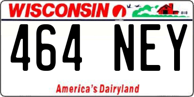 WI license plate 464NEY
