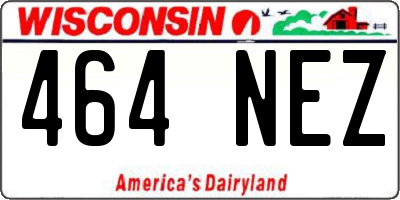 WI license plate 464NEZ