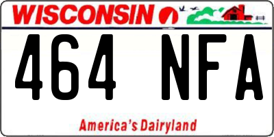 WI license plate 464NFA