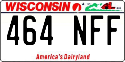 WI license plate 464NFF