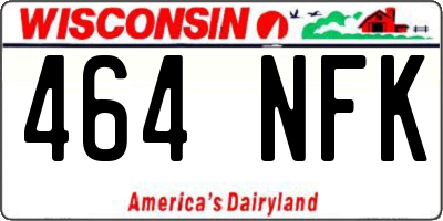 WI license plate 464NFK