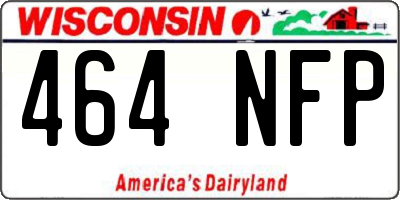 WI license plate 464NFP