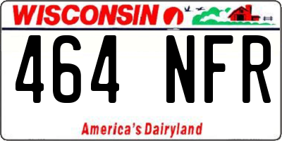 WI license plate 464NFR