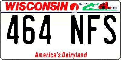 WI license plate 464NFS