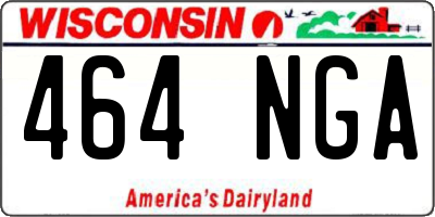 WI license plate 464NGA