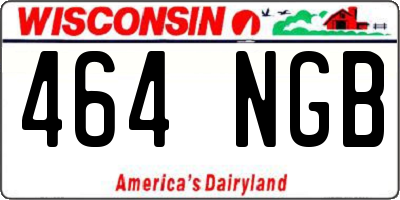 WI license plate 464NGB