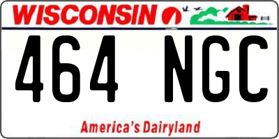 WI license plate 464NGC