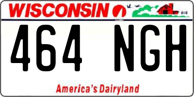 WI license plate 464NGH