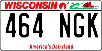 WI license plate 464NGK