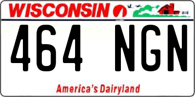 WI license plate 464NGN