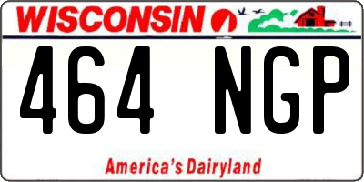 WI license plate 464NGP
