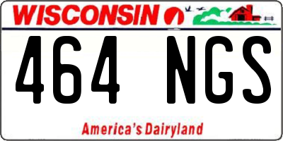 WI license plate 464NGS