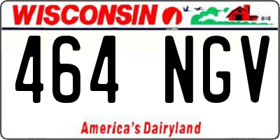 WI license plate 464NGV