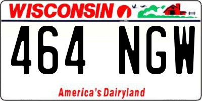 WI license plate 464NGW