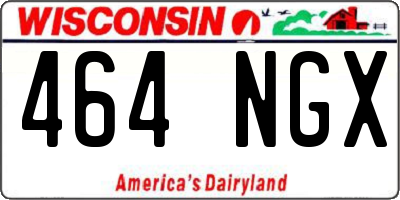 WI license plate 464NGX