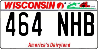 WI license plate 464NHB