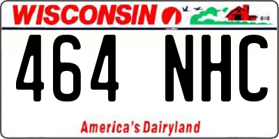 WI license plate 464NHC