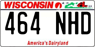 WI license plate 464NHD