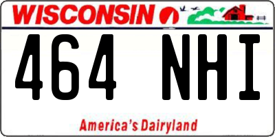 WI license plate 464NHI